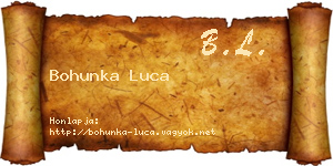 Bohunka Luca névjegykártya
